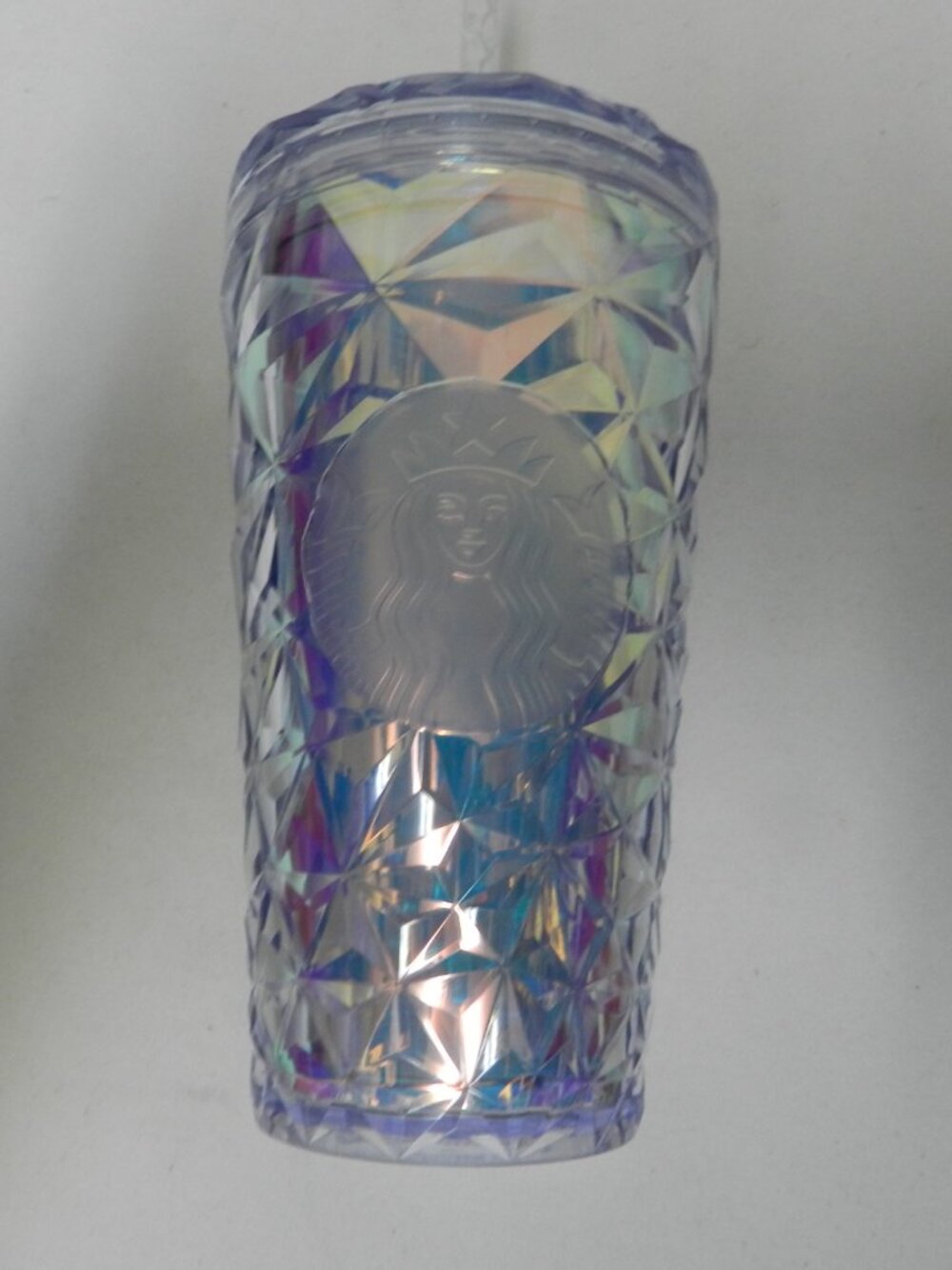 Starbucks Prism Diamond Iridescent Unicorn Clear Cold Cup 24 oz
